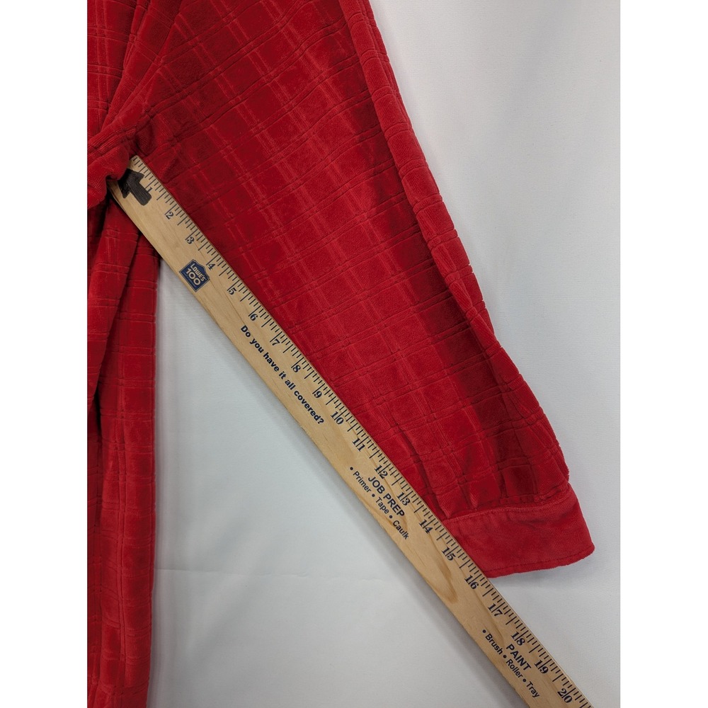 Capistrano Womens Red Textured Grid Velour‎ Button Front Shirt Plus Size 22/24 - Picture 7 of 10